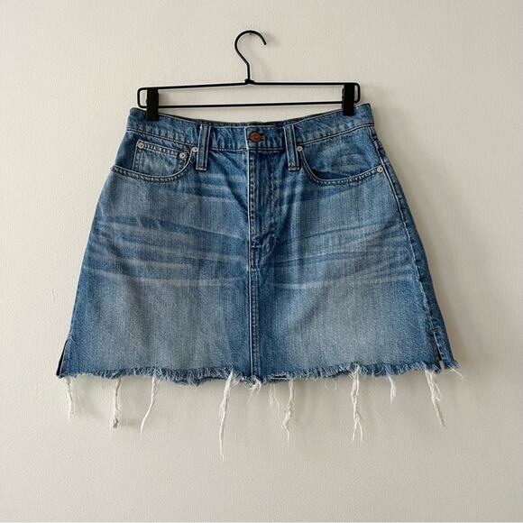 Madewell Raw Hem Denim Mini Skirt - Picture 1 of 5